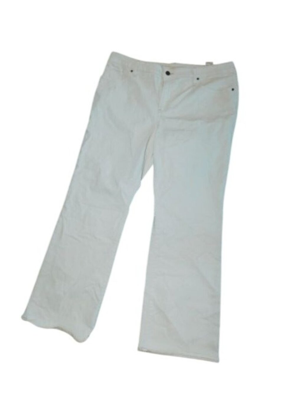 Chico's Size 16R So Slimming Girlfriend Flare Off White Denim Jeans